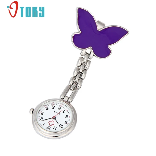OTOKY Clip-on Fob Brooch Pendant Hanging Butterfly Watch Fashion Pocket Watch Qu OTOKY Clip-on Fob Brooch Pendant Hanging Butterfly Watch Fashion Pocket Watch Qu