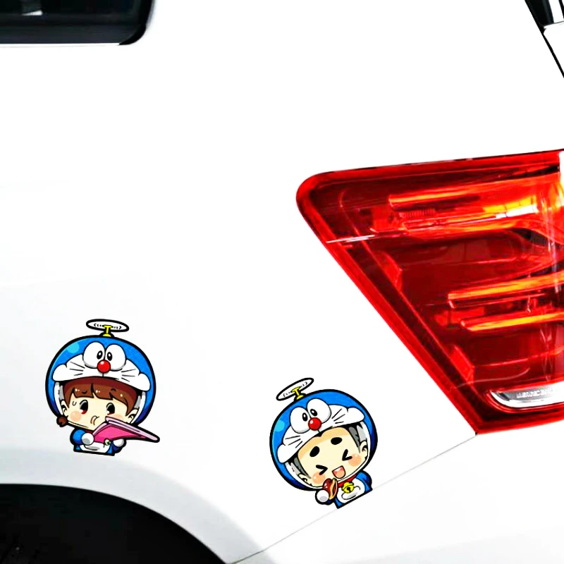 Volkrays мультфильм стикер автомобиля аксессуары милые Doraemon Детские Декоративные наклейки для мотоцикла Mazda холодильник мини Nissan Chevrolet