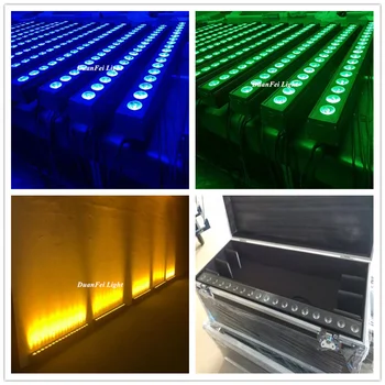 

4pcs+Roadcase disco light lamp flood light 18x18w dmx dj rgbwa uv led wall washer light indoor bar led wash
