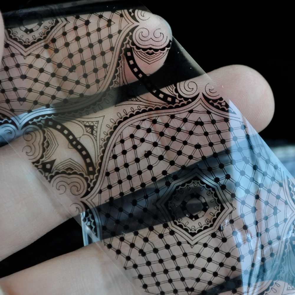 Кружева цветочный узор наклейки на ногти из фольги черный и белый гель DIY 3D стикер лак инструмент для украшения ногтей для нейл-арта без клея - Цвет: 210