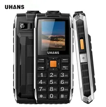 Uhans V5 life Waterproof shockproof phone Power bank Dual sim GSM cellphone 2500Mah Big box speaker Led Flashlight Mobile phone