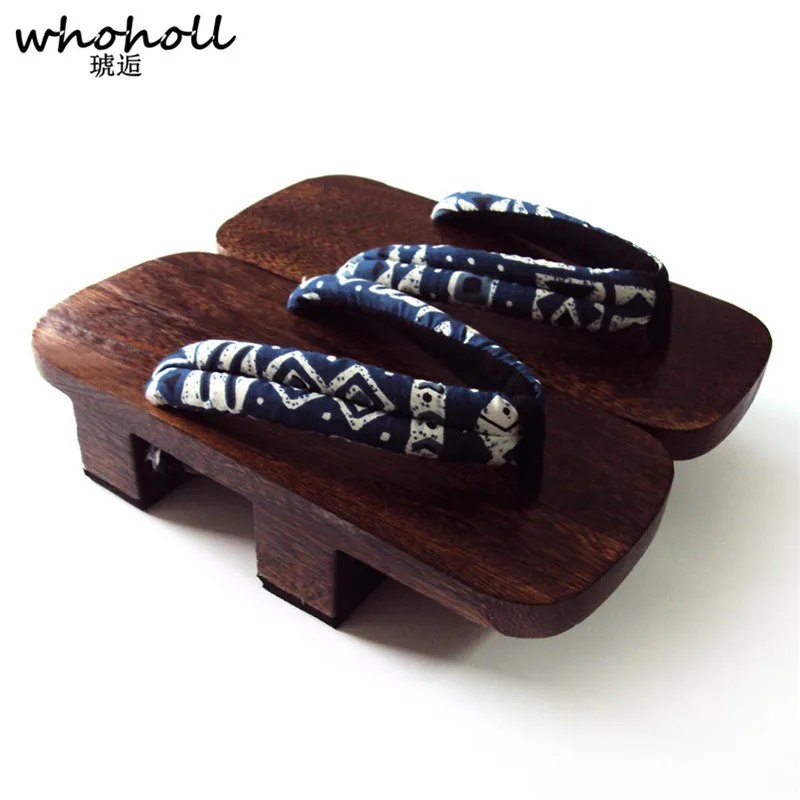 

WHOHOLL Original Geta Japanese Clogs Flip-flops Man Women High Two-teeth Platform Wooden Geta Slippers Cosplay Costumes