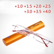 Портативный складной металлический каркас очки для чтения ручка трубка чехол для переноски для мужчин и женщин очки для пресбиопии+ 1+ 1,5+ 2+ 2,5+ 3+ 3,5+ 4