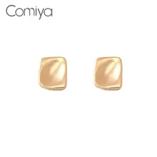 Женские серьги-гвоздики Comiya, милые корейские серьги из сплава золотого и серебряного цветов для женщин, квадратные аксессуары, очаровательные женские серьги
