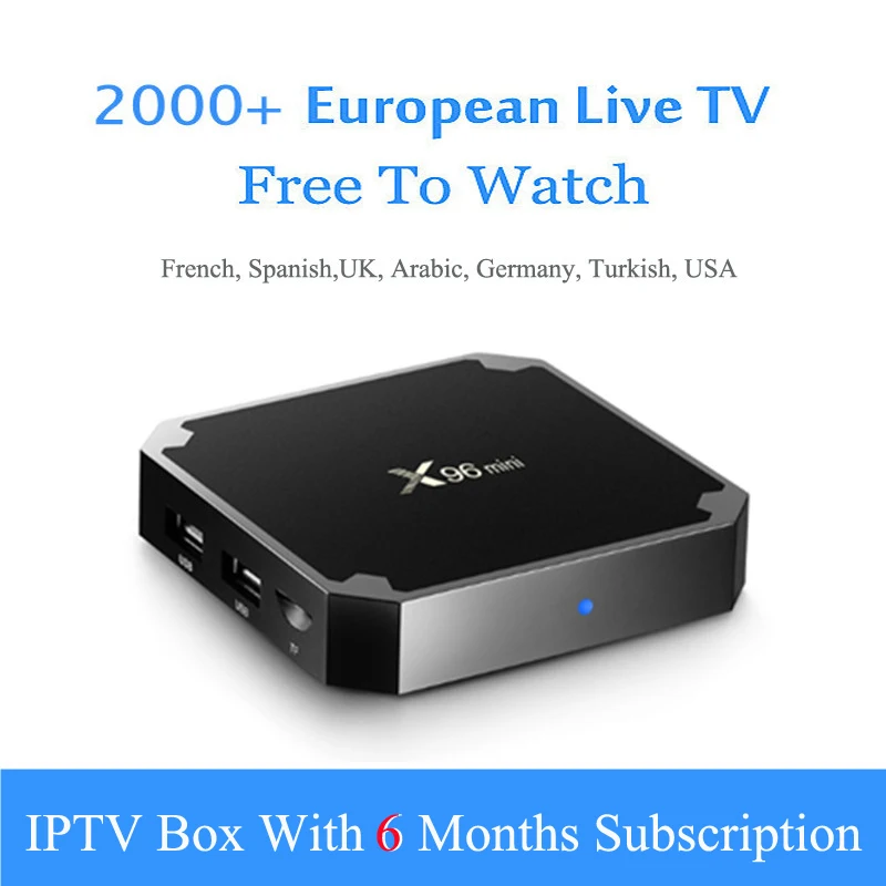 Европа Франция IP tv Box Испания M3U подписка HD Live tv X96 Мини Android tv Box для Испанский Великобритания Португалия, Италия каналы - Цвет: box with 6 months