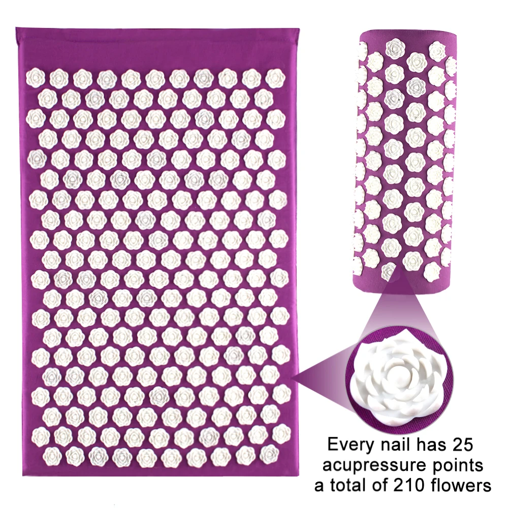 LaGuerir Акупрессура форма розы массаж хлопок акупунктуры коврики+ подушка для спины рефлексотерапия триггер Точка Массаж от стресса рельеф