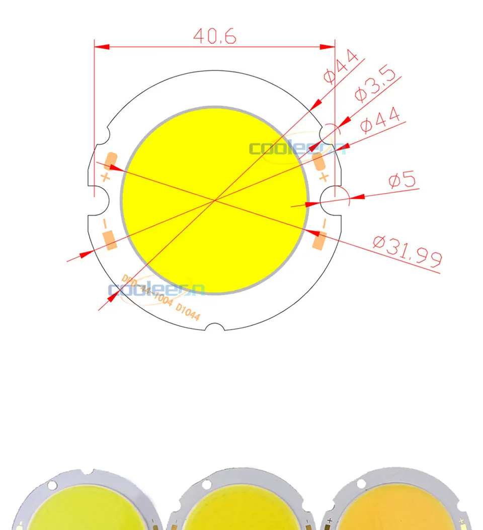 44mm round cob led chip on board 10w 15w 20w led lamp bulb lighting 30v (1)