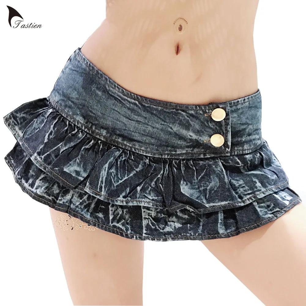 

2019 DS Pole Dancing Skirts Short For Women Denim Sexy Shorts Skirts High Waist Casual Vintage Booty Clubwear Ladies Mini Skirts