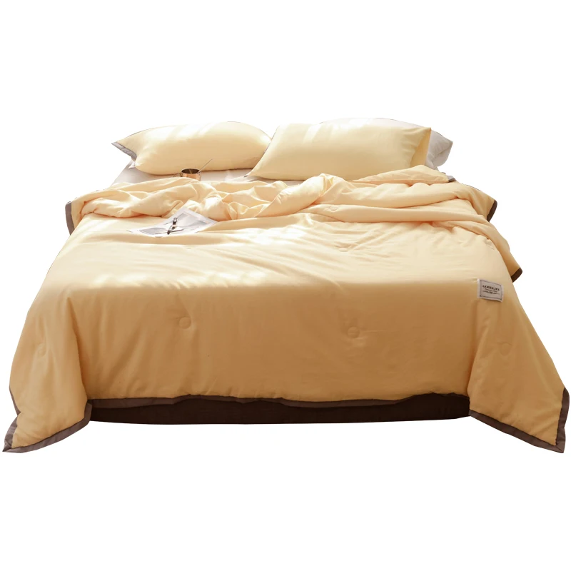 

Apricot yellow wash cotton soft bedspread coverlet/bed cover,also good use as summer blanket 145x195/175x195/195*225cm