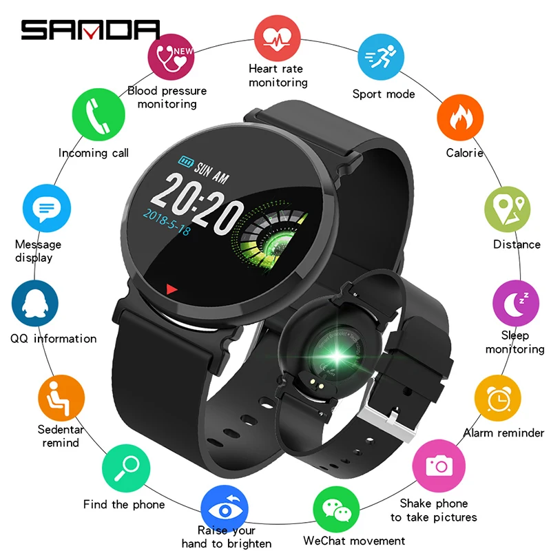 

SANDA New Bluetooth Sports Smart Watch Men Heart Rate Blood Pressure Oxygen Smartwatch Women for IOS Android Intelligent Watch
