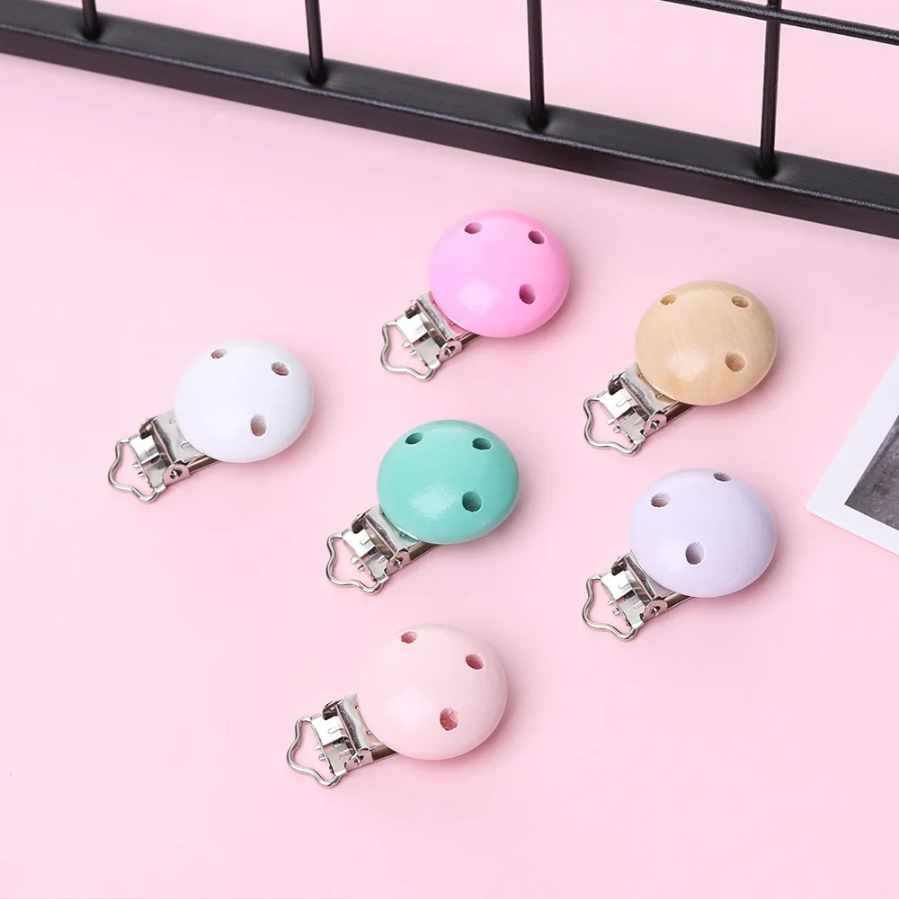 

1pc New Round Shaped Pacifier Clip Silicone Bead Baby Teether & wooden teething Accessories Clip Nipple Clasps Toy DIY Bead Tool