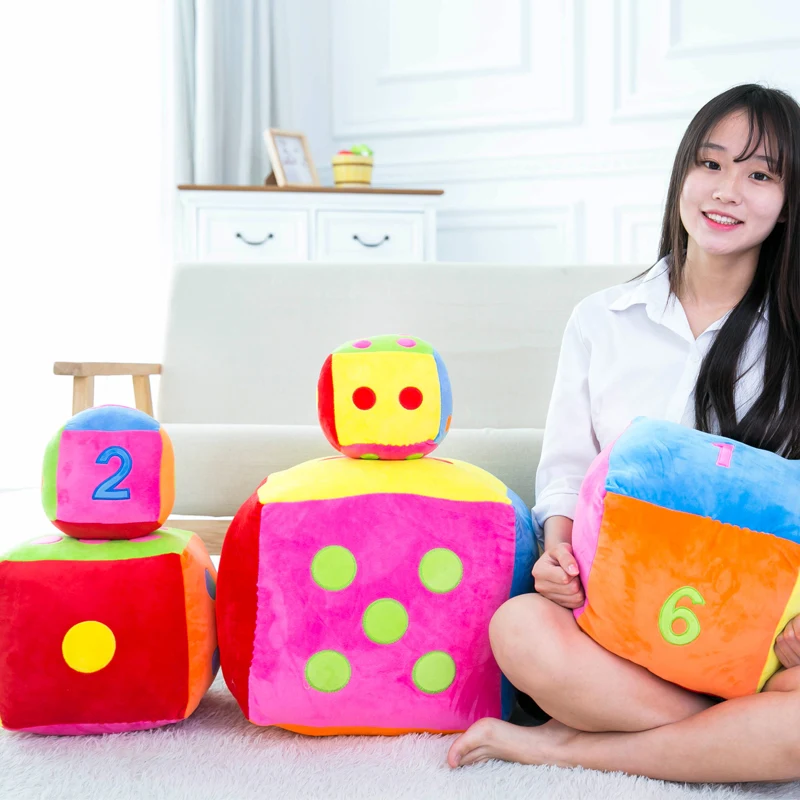 

30CM plush doll toy Creative large dice sieve to jilt pillow Digital plush cushion puzzle children birthday present