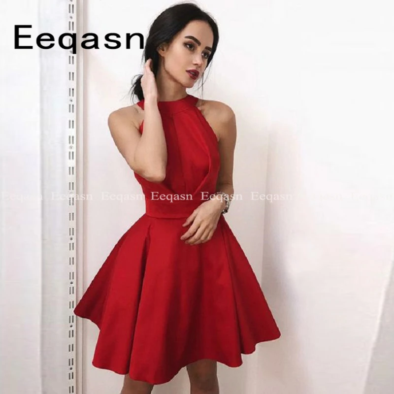 Elegant Short Red Cocktail Dress 2022 ...