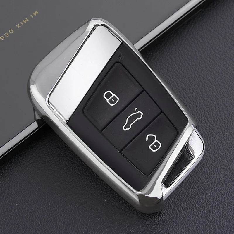 

Car Key Case For VW Passat Arteon Finer Glossy Silver Electro-optic Scratch Proof Coat Soft Coat Protector Accessories