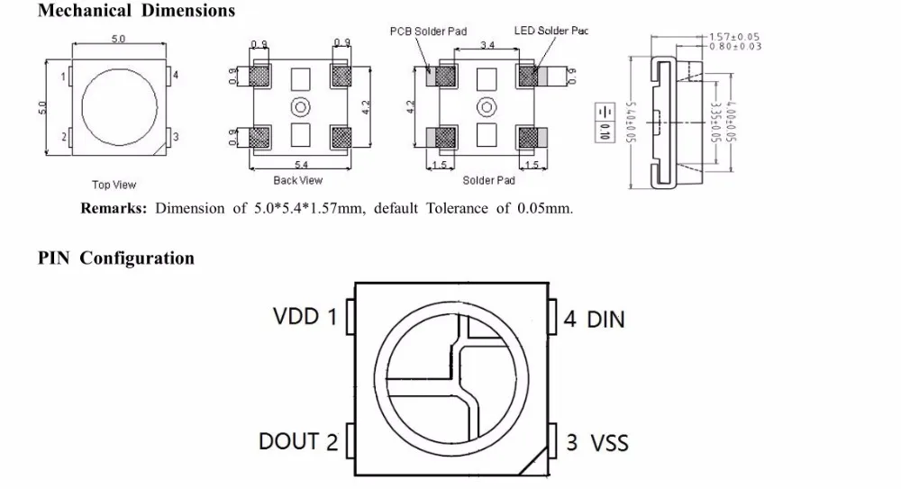 WS2812E(экономичная версия WS2812B) Интеллектуальный светодиодный светильник с интегрированным управлением; 1000 шт./катушка