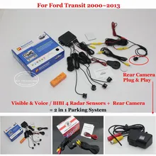 Liislee для Ford Transit 2000~ 2013-датчики парковки автомобиля+ камера заднего вида = 2 в 1 визуальная/Сигнализация bibi система парковки