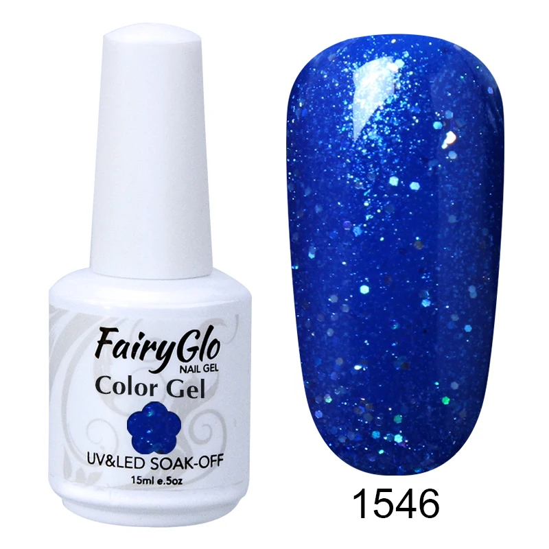 FairyGlo, 15 мл, чистый цвет, УФ-светодиодный гель для ногтей, долговечный Гель-лак для ногтей, лак для ногтей, тиснение, лак для ногтей, Гибридный Гель-лак - Цвет: G1546