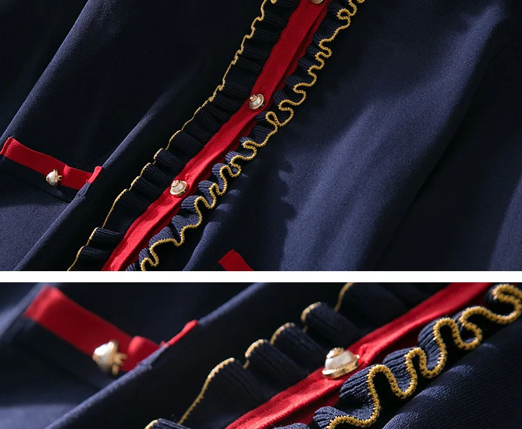 Весенняя женская модная вязаная юбка с рюшами, однобортный свитер Топ+ мини-юбка, комплект из 2 предметов, Jc2767