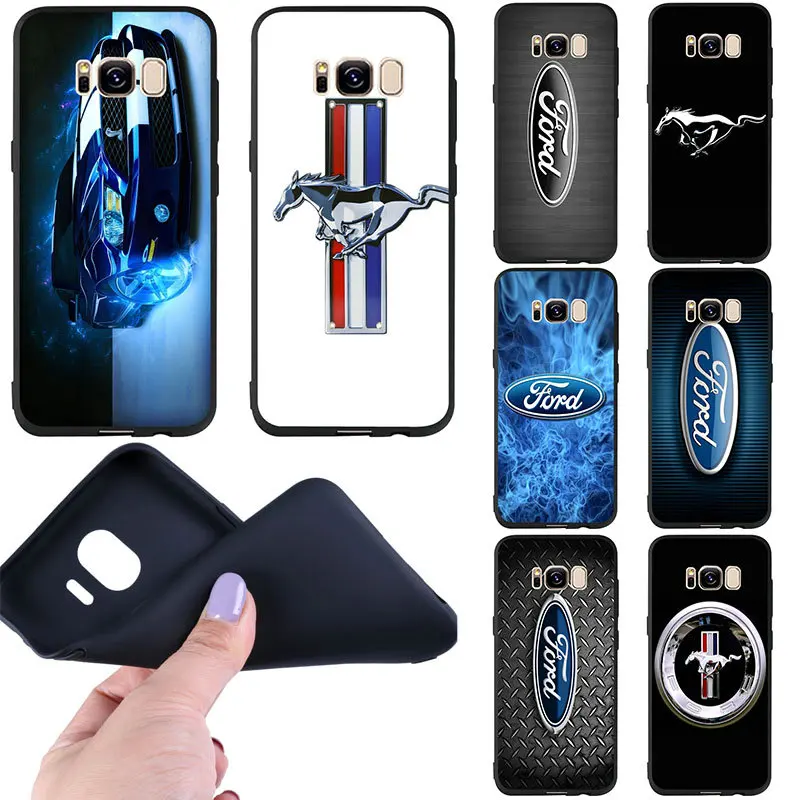 

Silicone Soft TPU Matte Phone Cases For Samsung Galaxy A3 A5 A6 A7 A8 A9 J2 J3 J5 J6 J7 2017 2018 Shell Love Ford Mustang Logo