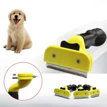 Расчески для удаления волос для собак, щетка для чистки меха из нержавеющей стали, инструмент для ухода за кошками, мягкая ручка, триммер для домашних животных