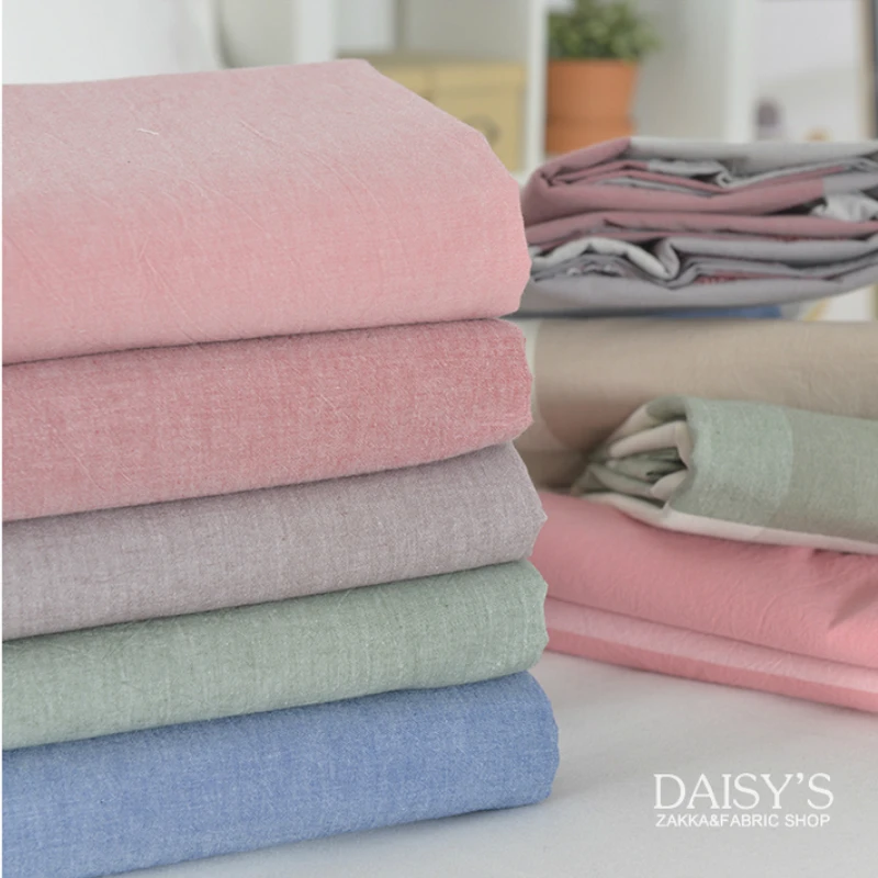 

Free shipping 250x50cm Washing Pure Cotton Color Simple, Yarn-dyed, Retro Soft no-fade DIY Bedspread Bed Quilt Cover 330g/m