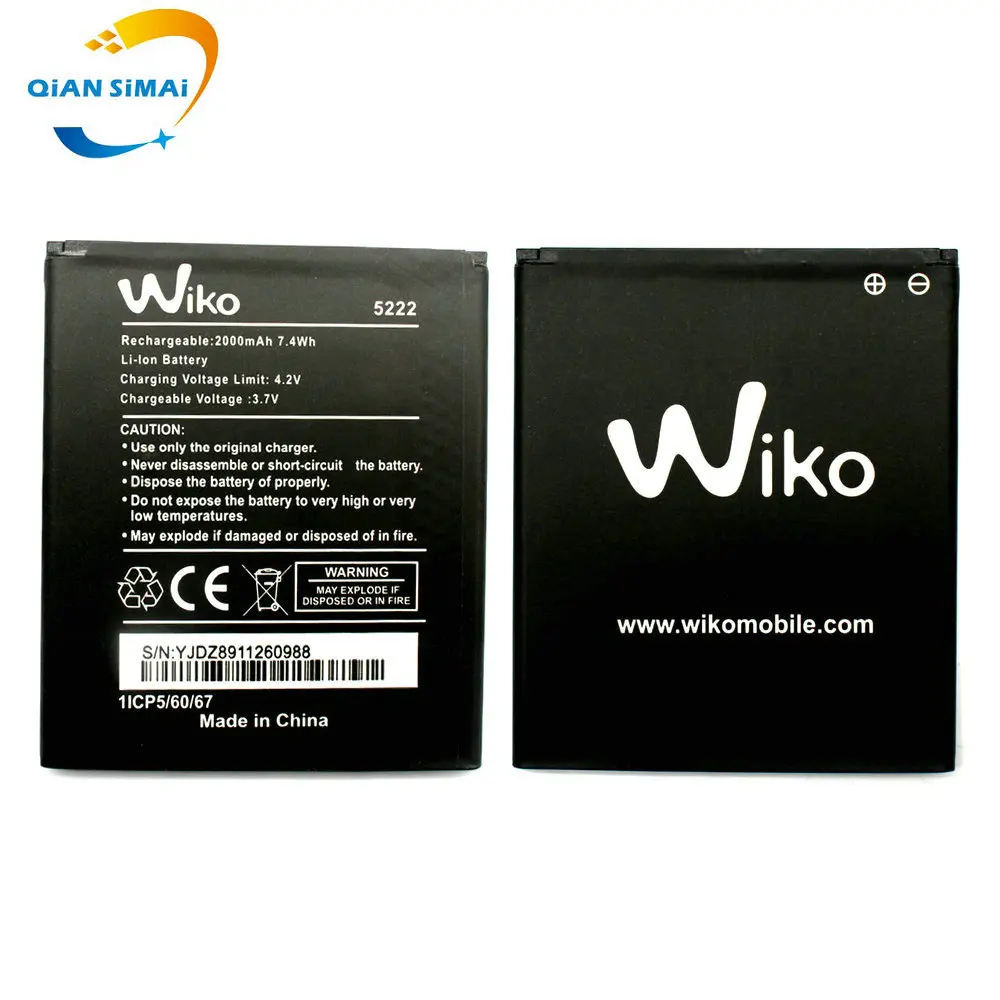

QiAN SiMAi 1PCS New 100% high quality 5222 battery For Wiko 5222 mobile phone