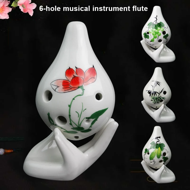 

Newly Ocarina 6 Holes Short Mouth Ceramic C Key Musical Instrument Professional For Beginner BFE88