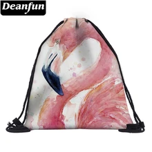 Deanfun 3D мешок с кулиской с принтом Фламинго полиэстер для девочек школы 60121