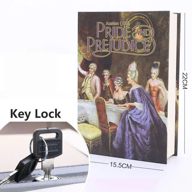 Сейф Коробка для хранения словаря книга банк ювелирные изделия наличные деньги коробка скрытый секретный сейф с ключом или паролем замок - Цвет: A Key Lock