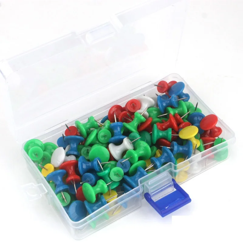 

100pcs Colored push pin Big size Standard map pins alfinete chinchetas pushpins Stationery yellow, red, green, blue, white mixed
