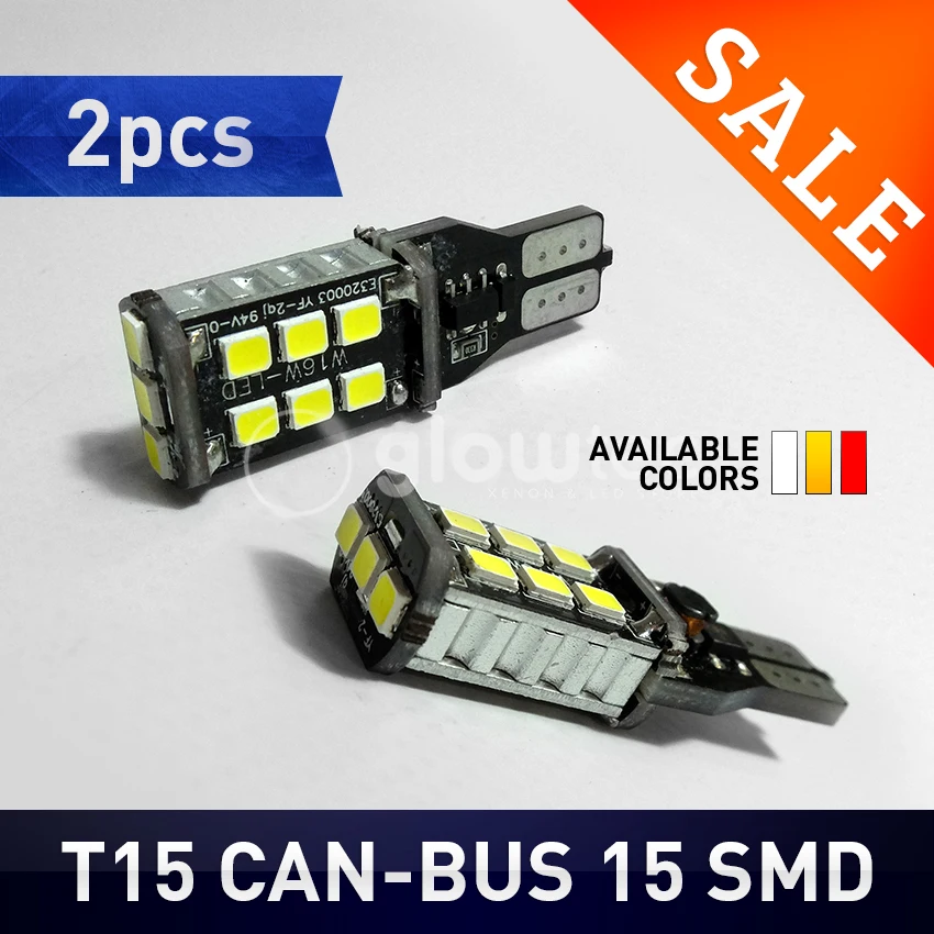 Новый 2 предмета T15 15SMD 7 5 w W16W светодиодный светильник Автомобильный без ошибок