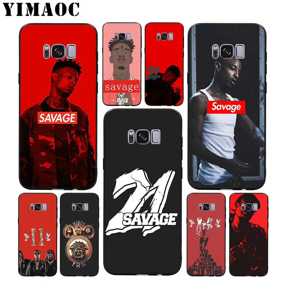 YIMAOC 21 savage MIgos Hip Hop Soft Case for Samsung Galaxy S10 S10e S9 S8 A6 Plus S7 S6 Edge A7 A5 A3 J6 Note 9 8 |