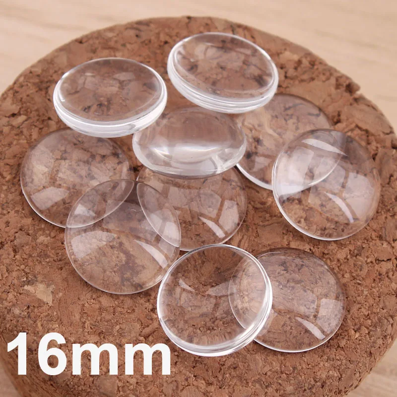 500x 16mm Round Flat Back Clear Glass Cabochon High Quality Lose Money Promotion clear glass cabochons | Украшения и аксессуары