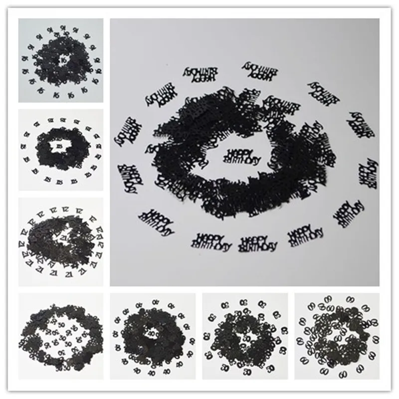 

Man Woman Birthday Party Decorations Table Decoration Scatters Sparkle Black 16-80 Glitz Digital Metallic CONFETTI Supplies