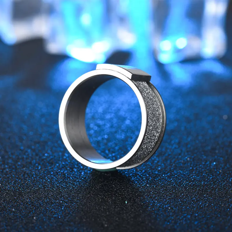 10 мм нержавеющая сталь скраб кольцо панк-рок Квадратные Кольца для мужчин и женщин