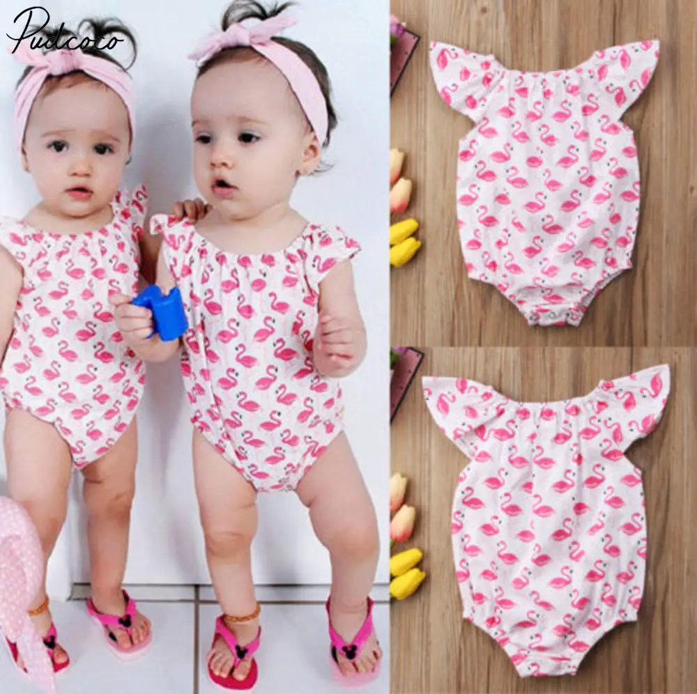 

Au Seller Newborn Baby Girls Flamingo Bodysuit Romper Jumpsuit Sunsuit Clothes