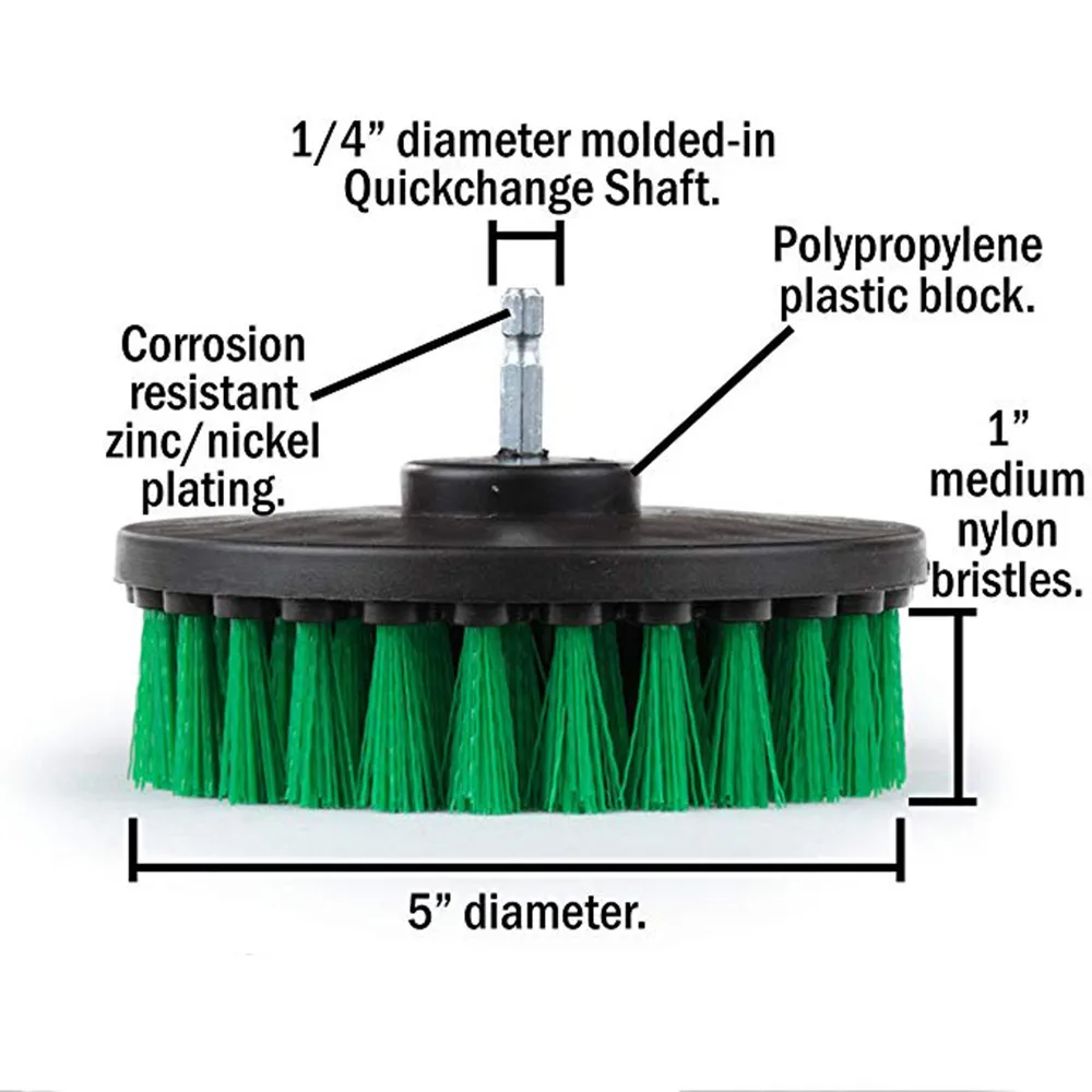 Электрическая щетка для дрели, пластиковая круглая Чистящая Щетка для ковров, стекол, автомобильных шин, нейлоновые щетки, силовая скруббер-дрель