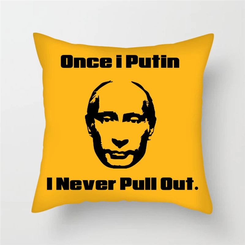 Fuwatacchi Popular Putin Cushion Cover Famous Portrait Pillow Covers for Decorative Home Sofa Chair Sequins Pillowcase