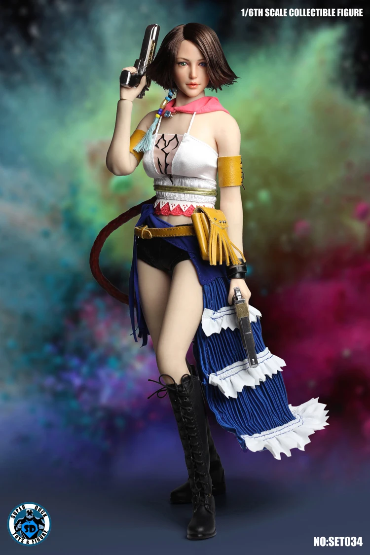 SET034 1/6 весы Коллекционная женской фигуры Yuna головы одежда оружие Модель