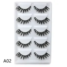 HBZGTLAD 5 пар ручной работы 3d норки ресницы длинные накладные ресницы пересечь грязные плотного натурального ресницы этап макияж накладные ресницы