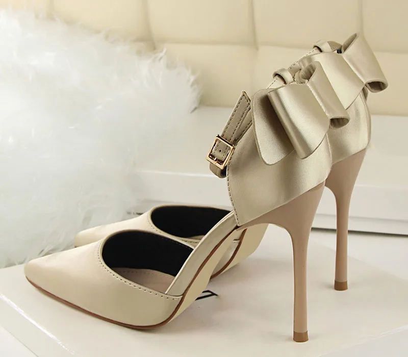 Свадебные туфли; женские туфли-лодочки на высоком каблуке с бантом; женская обувь; женские туфли на высоком каблуке; женские туфли-лодочки с острым носком; scarpe donna