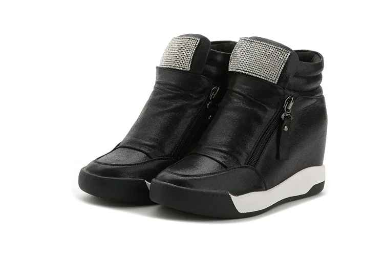 Г., стиль, женские высокие сапоги, увеличивающие рост белая повседневная обувь на платформе на молнии женские кроссовки, ботильоны