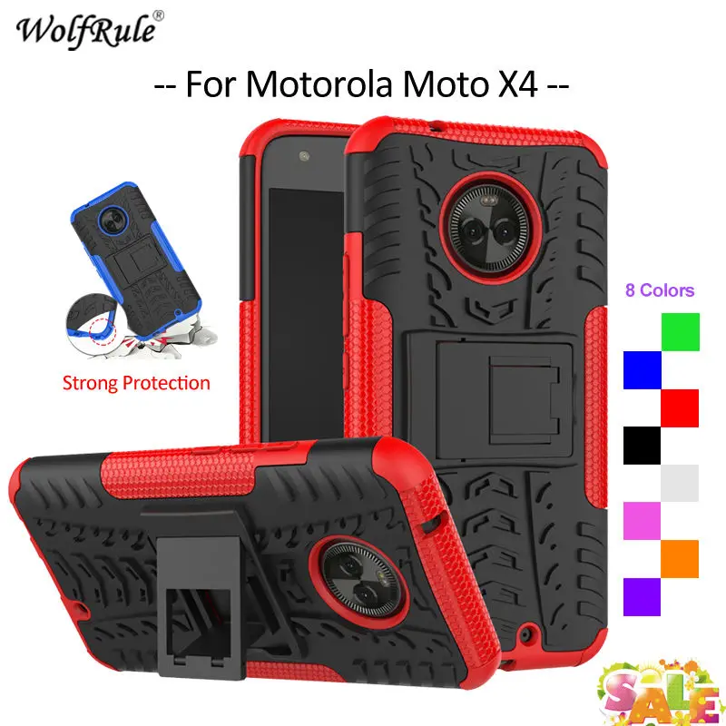 

For Cover Motorola Moto X4 Case TPU & PC Holder Armor Bumper Phone Case For Motorola Moto X4 Cover X 4th Gen XT1900 5.2''