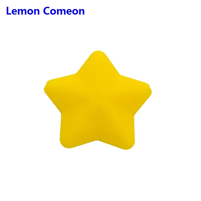 Lemon Comeon, 5 шт., силиконовая звезда, BPA бесплатно, силиконовые бусины, игрушка для грызунов, подарок для медсестры, сделай сам, цепочка для соски, ожерелье, прорезыватель, аксессуары - Цвет: 8