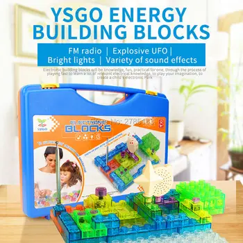 

Electronic Circuits Building Blocks Physics Science Kits Electric Discover With Lighted Bricks (44pcs), 120 Different Projects