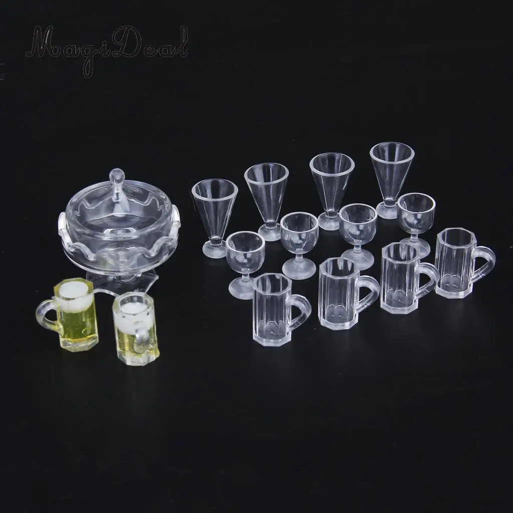 MagiDeal 4Pcs/Set Dollhouse Miniature Kitchen Dinner Wine Goblet Cup for 1/12 Scale Dolls House Pretend Play Children Toys