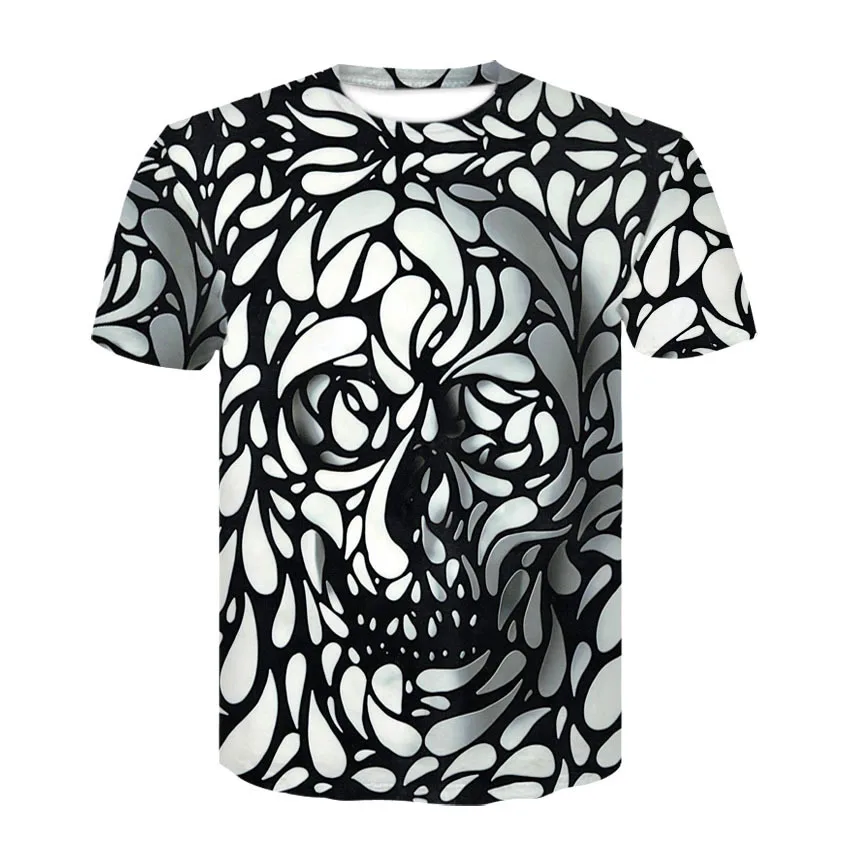 

Spring Summer New Pattern European Wind 3d Personality Human Skeleton Printing Leisure Time New Fashion T-shirt Short Sleeve