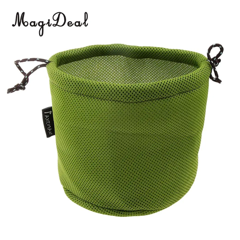 Green MagiDeal Thicken Mesh Cloth Storage Bag for Outdoor Camping Pot Pan Set