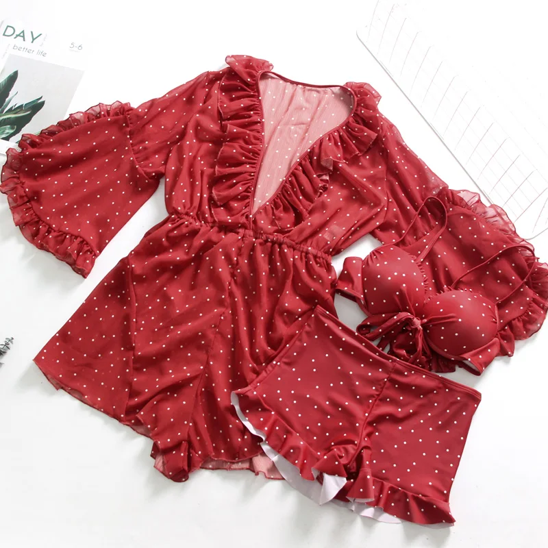 

Push Up XXL Bikini Set Bikinis 2019 red New Swimsuit Women Swimwear Plus Size Pants Bathing Suits Biquini retro swimsuit high wa