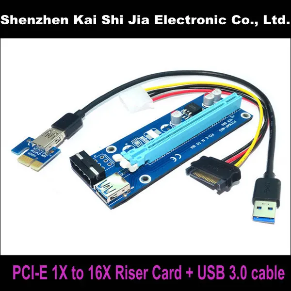007S супер стабильный PCI-E PCI E Express 1x до 16x адаптер для видеокарты биткоина BTC Miner Machine |